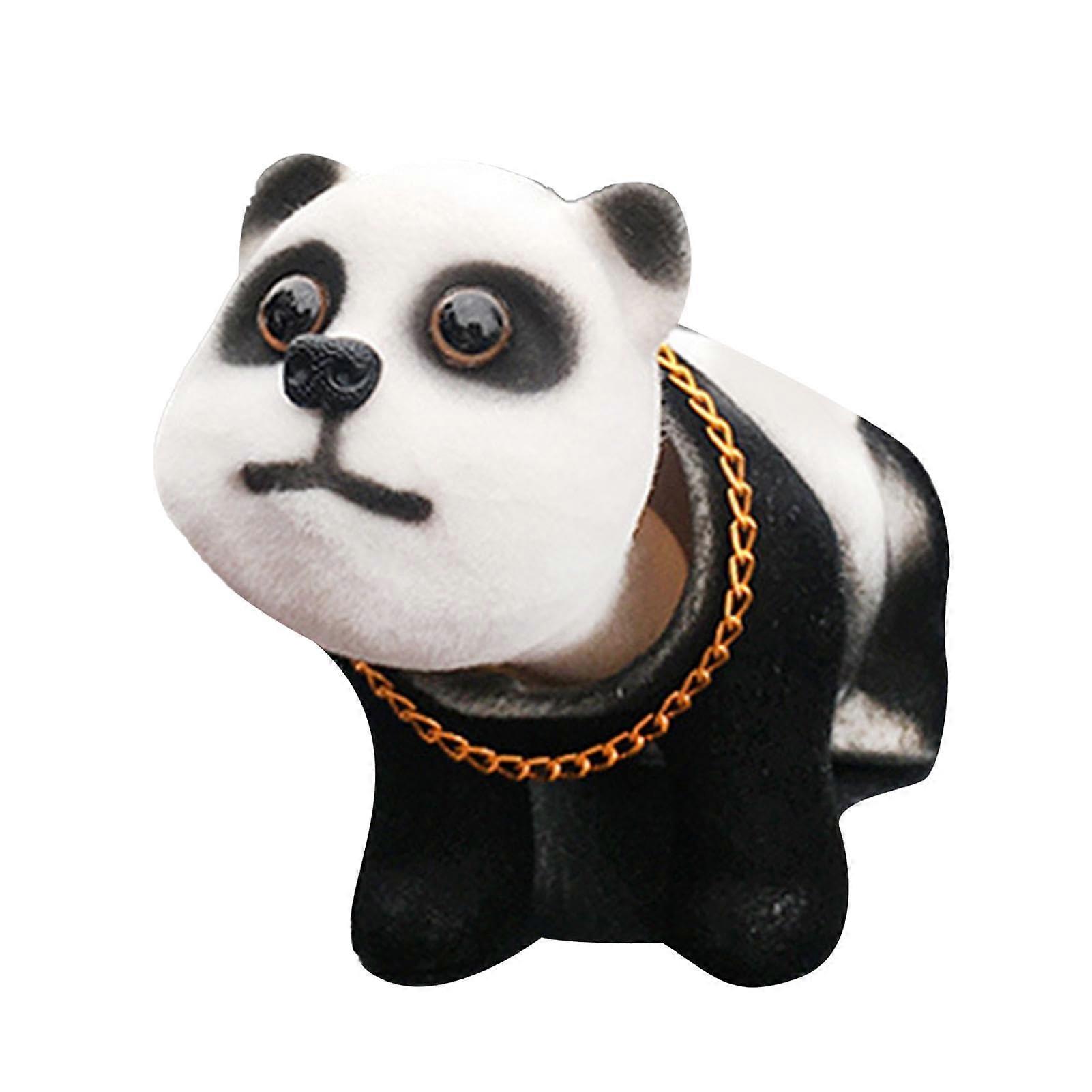 Car Dashboard Bobble Head, Panda Car Dashboard  Head Shaking Panda Statue