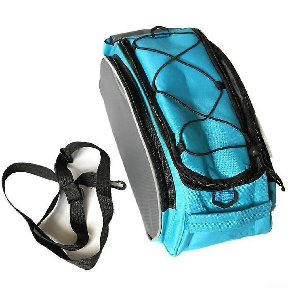 Ebike Rear Storage Rack Bag Waterproof Saddle with Reflective Strap and Quick Release Blue