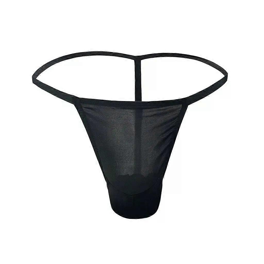 Sexy Men Underwear Gay Erotic Sheer T Back Thong Mesh Breathable Quick Dry Cool Feel U Convex Pouch G-String Backless Underpants