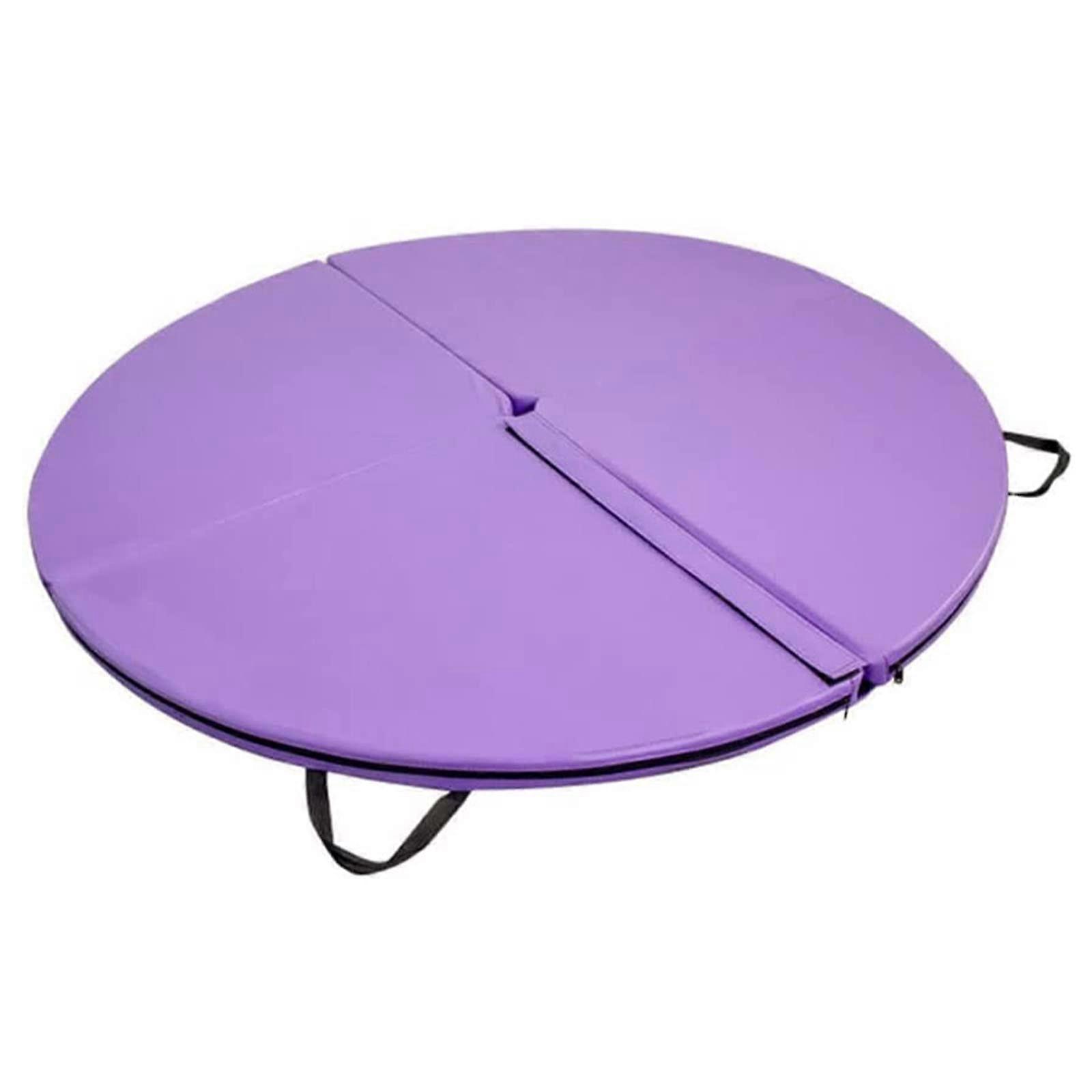 Foldable Pole Dance Crash Mat, Circular Exercise, Dance Pole Cushion, Gymnastic Training, Purple 120x5cm