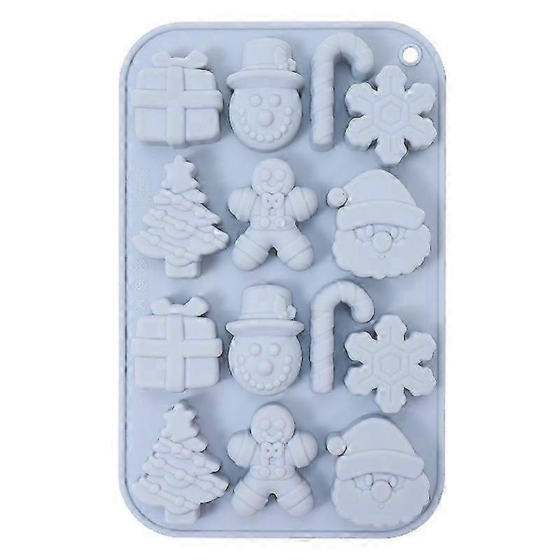14 Grids Christmas Chocolate Mold DIY Non-stick Silicone Cake Baking Tool - Pink