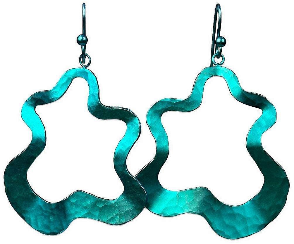 Ti2 Titanium Large Splat Drop Earrings - Kingfisher Blue
