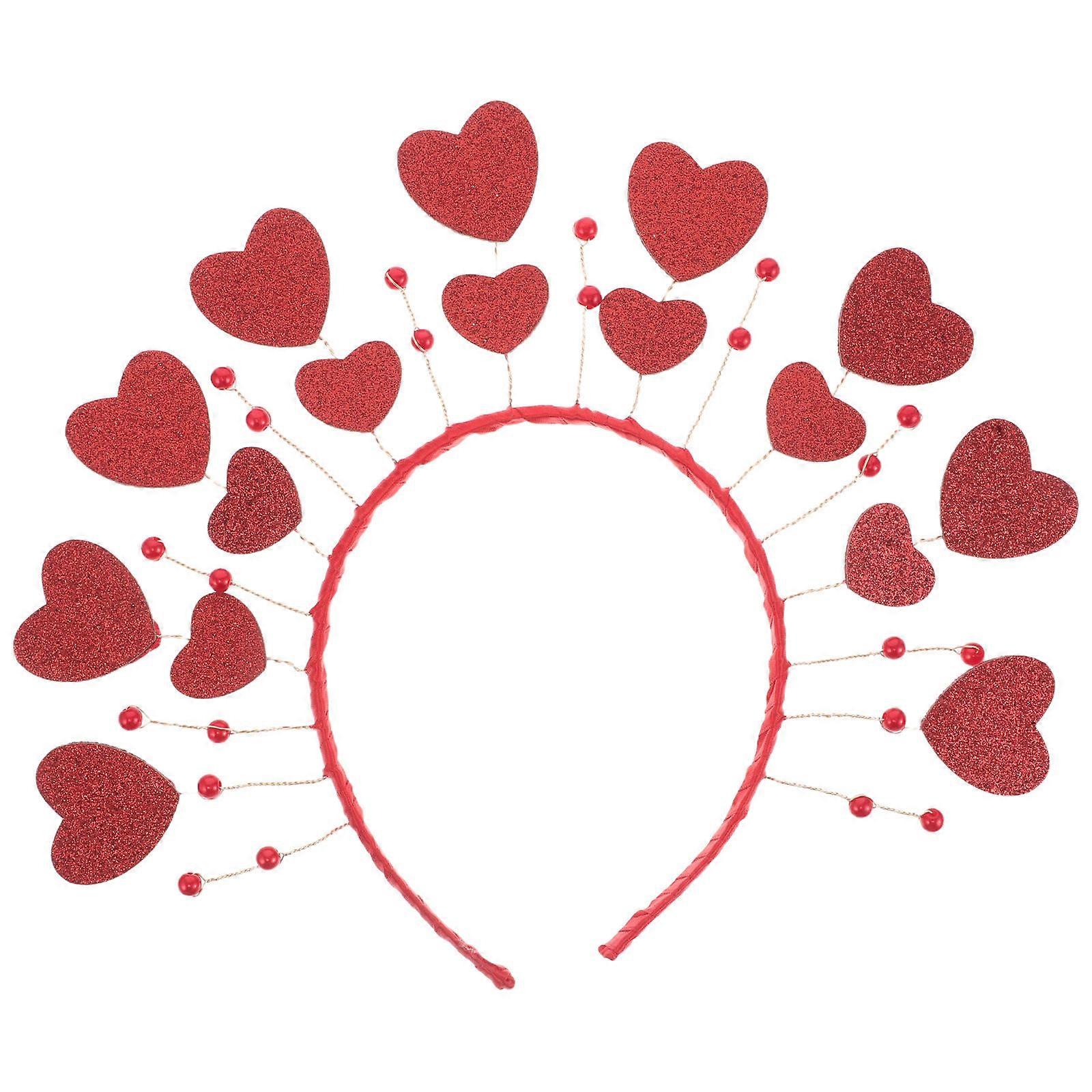 a polished and professional product description based on the title you provided:
**Heart Shaped Headband for Valentine's Day – Glitter Hair