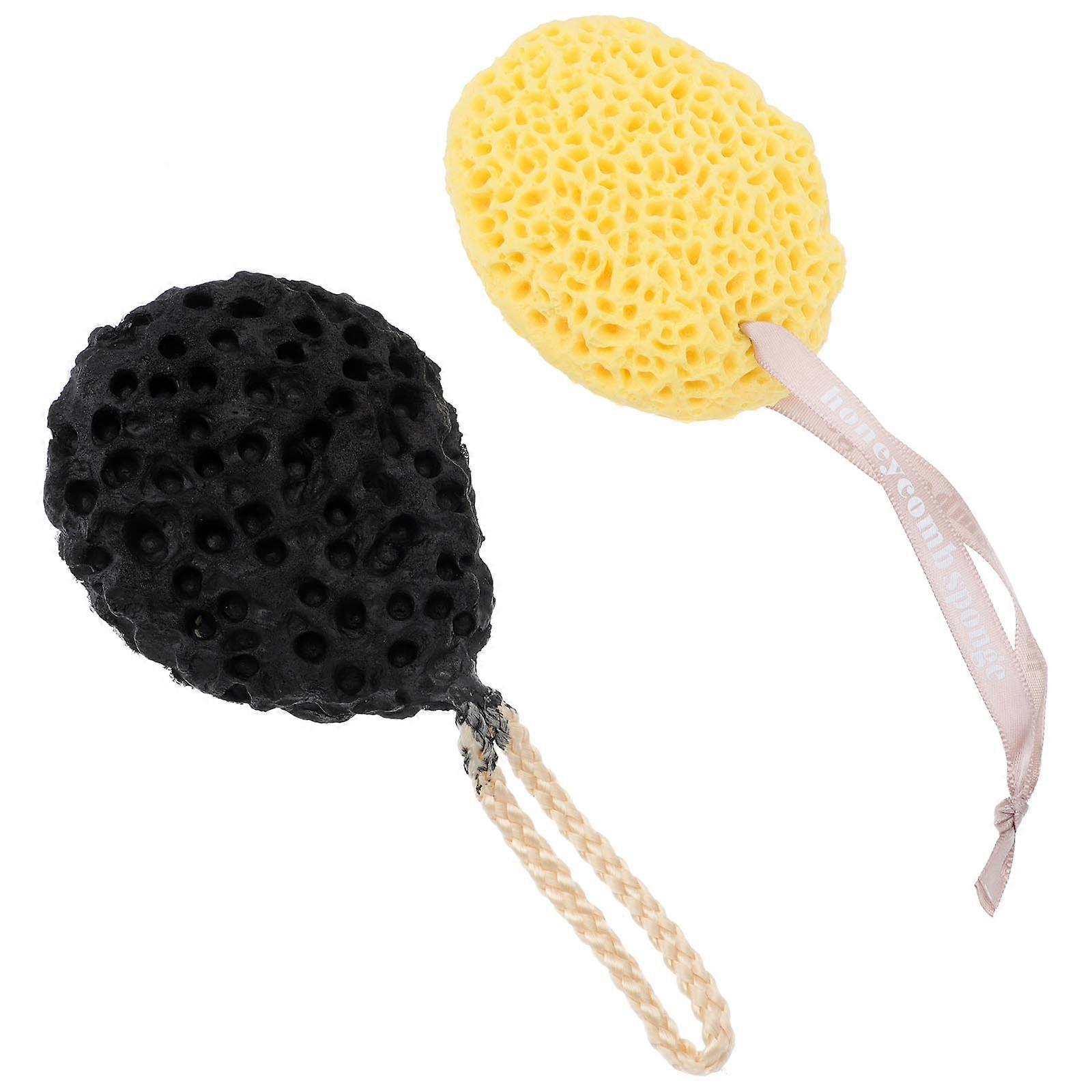 Honeycomb Bath Sponge Balls 2 Pack Gentle Exfoliating Body Scrubber Durable & Easy to Store Ideal for Indoor and Outdoor Use All Ages