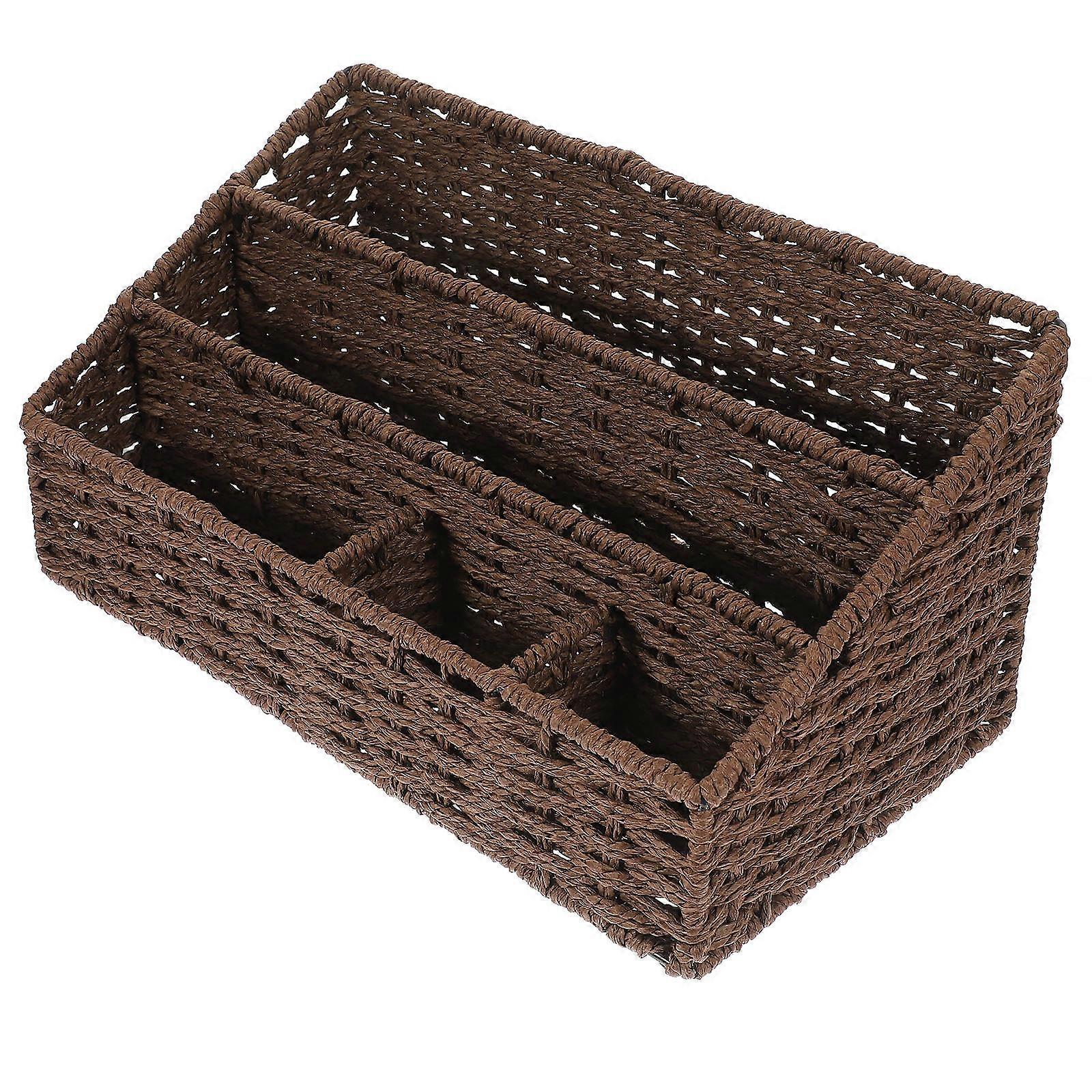 Rattan Display Boxes Woven Storage Baskets Dormitory Bohemian Style 33.00X18.00X16.00CM Storage 1Pcs