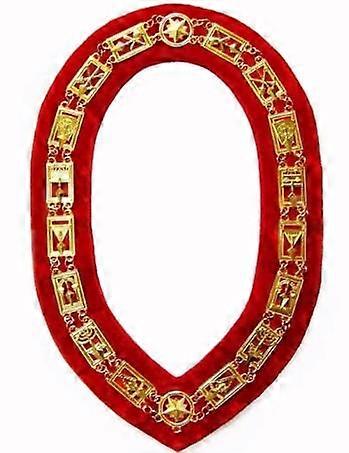 Cryptic Mason - Royal & Select Chain Collar - Gold/silver On Red + Free Case