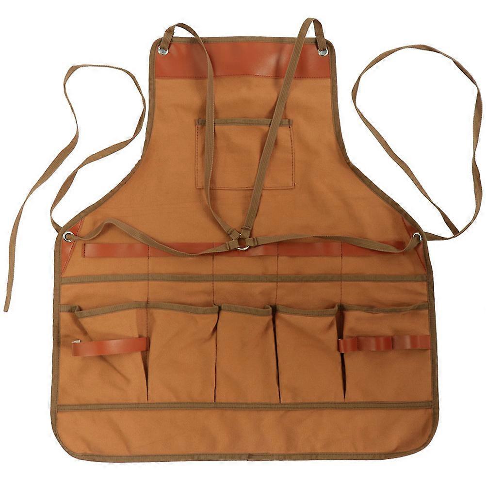 Work Apron for Men Canvas with Pockets and Adjustable Straps for Grilling Cooking Camping BBQ 65x55CM 1Pack
