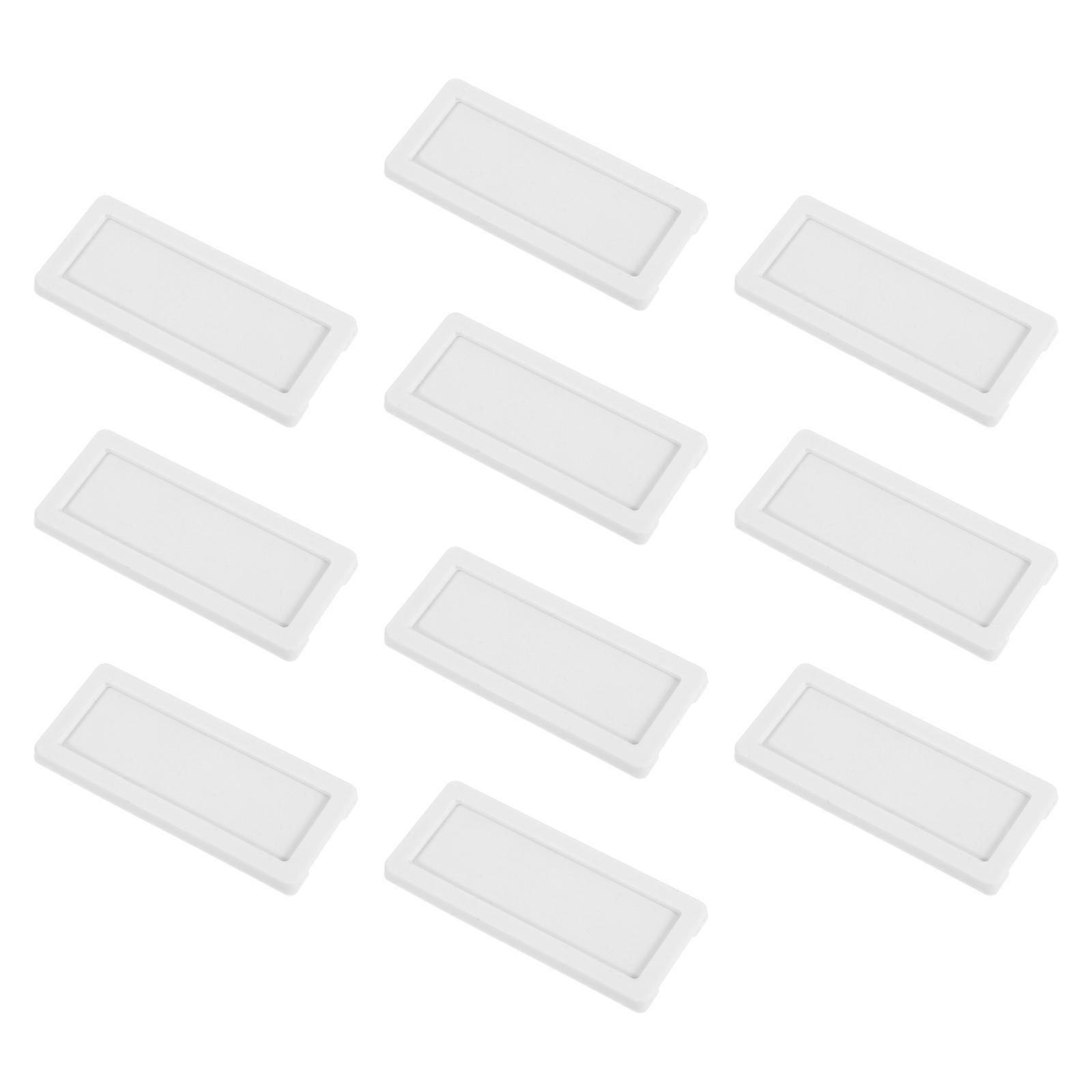 Library Card Holders Shelf Identification White PP Material File Cabinet Labels 7.00X3.10X0.75CM 10Pcs