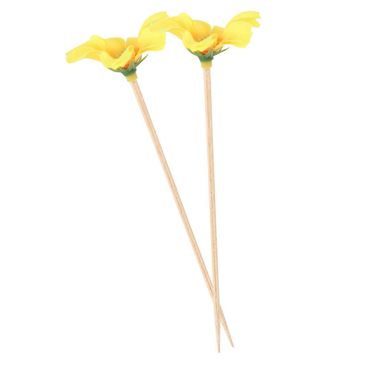 Bamboo Forks Fruit Pick Bridal Shower Decorative Forks 12x3cm 40Pack