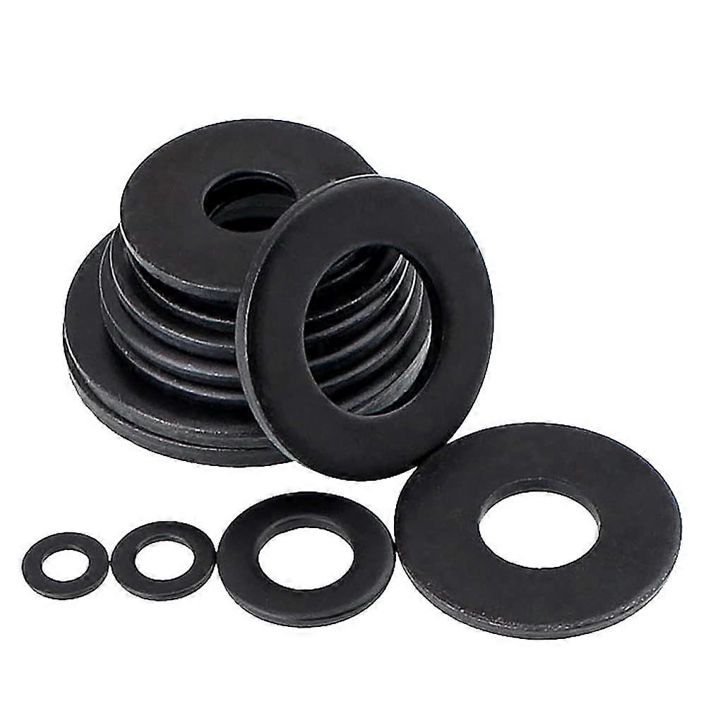 M12 black flat washer, carbon steel grade 8.8, plain sealing washer (25 pieces)