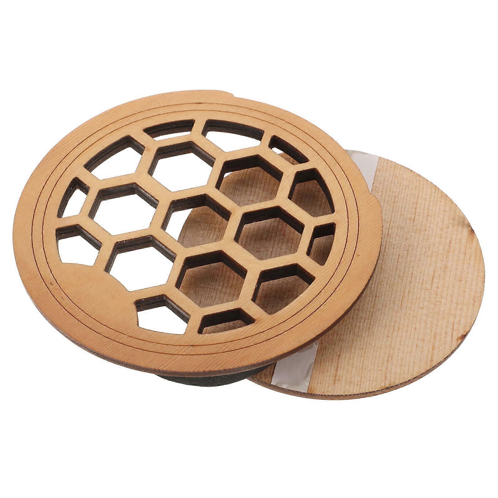 Wood Guitar Soundhole Cover with Mute Function for 40 and 41inch Guitars Beige