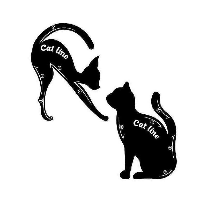 2 cat eyeliner stencils, eyeliner card aid, eyeliner card template.