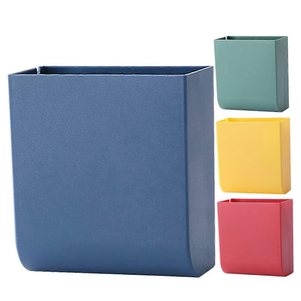 4-Piece Wall-Mounted Remote Control Holder Organizer for Phones, Pens, and Remotes - Durable HIPS Material for Bedroom Use