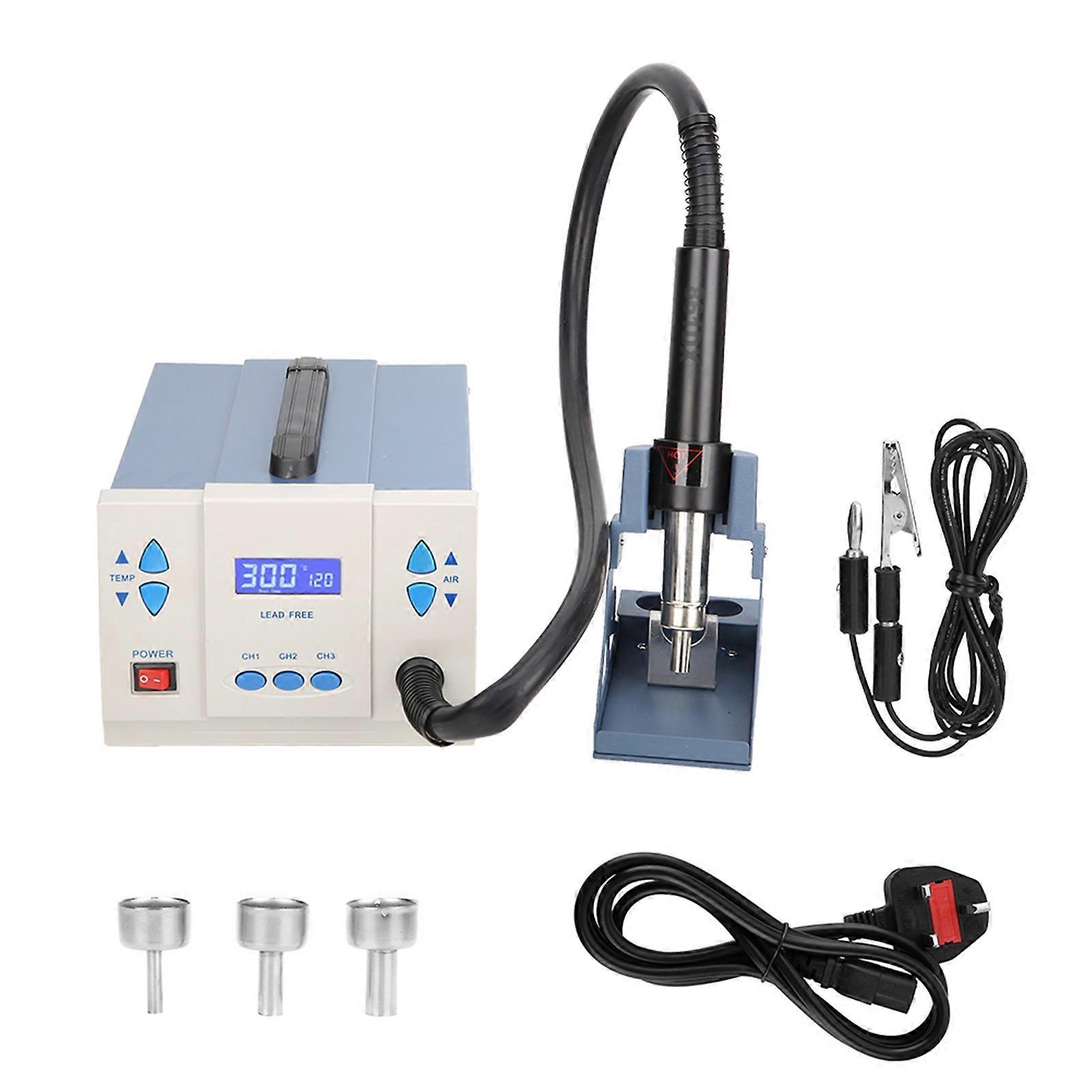 861DX 1200W SMD Hot Air Gun Digital LCD Rework Desoldering Station 3 Memory ChannelUK 220V
