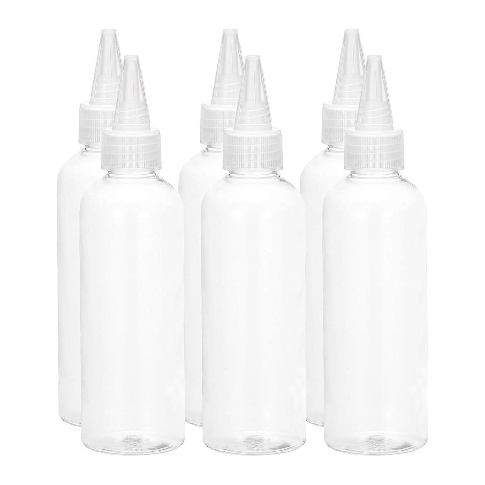 100 mL Dosing Bottles 6-Pack, Plastic Squeeze Bottles With Screw Cap, Measuring Scale For Liquids, Inks, Oils, Art