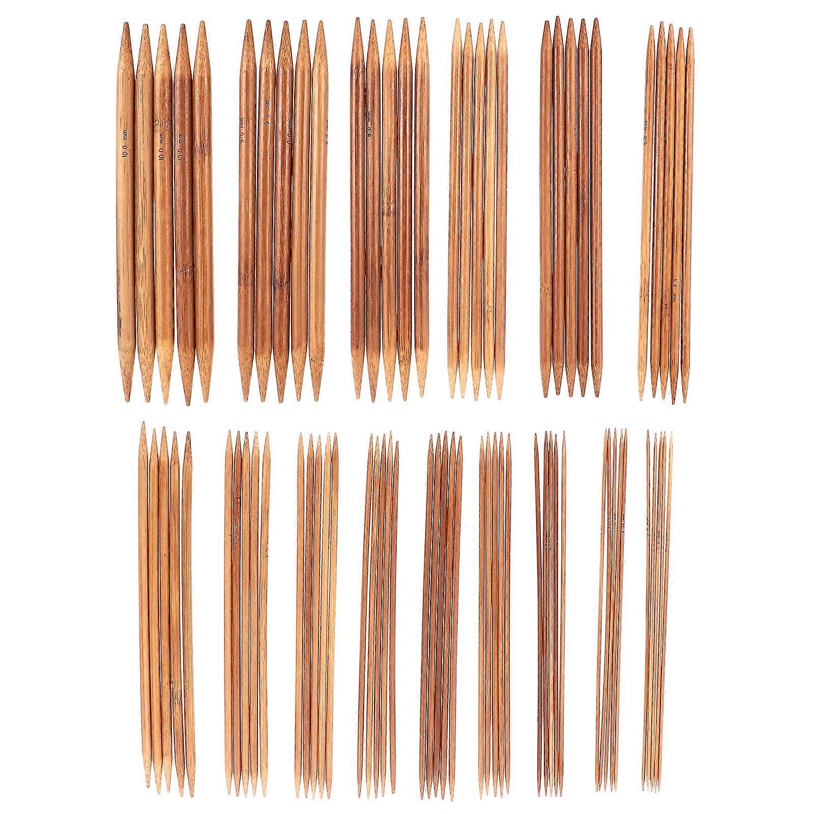 Wood Knitting Needles Set Knitting Tool Kit Experienced Crocheters 15 Sizes Available 75Pcs