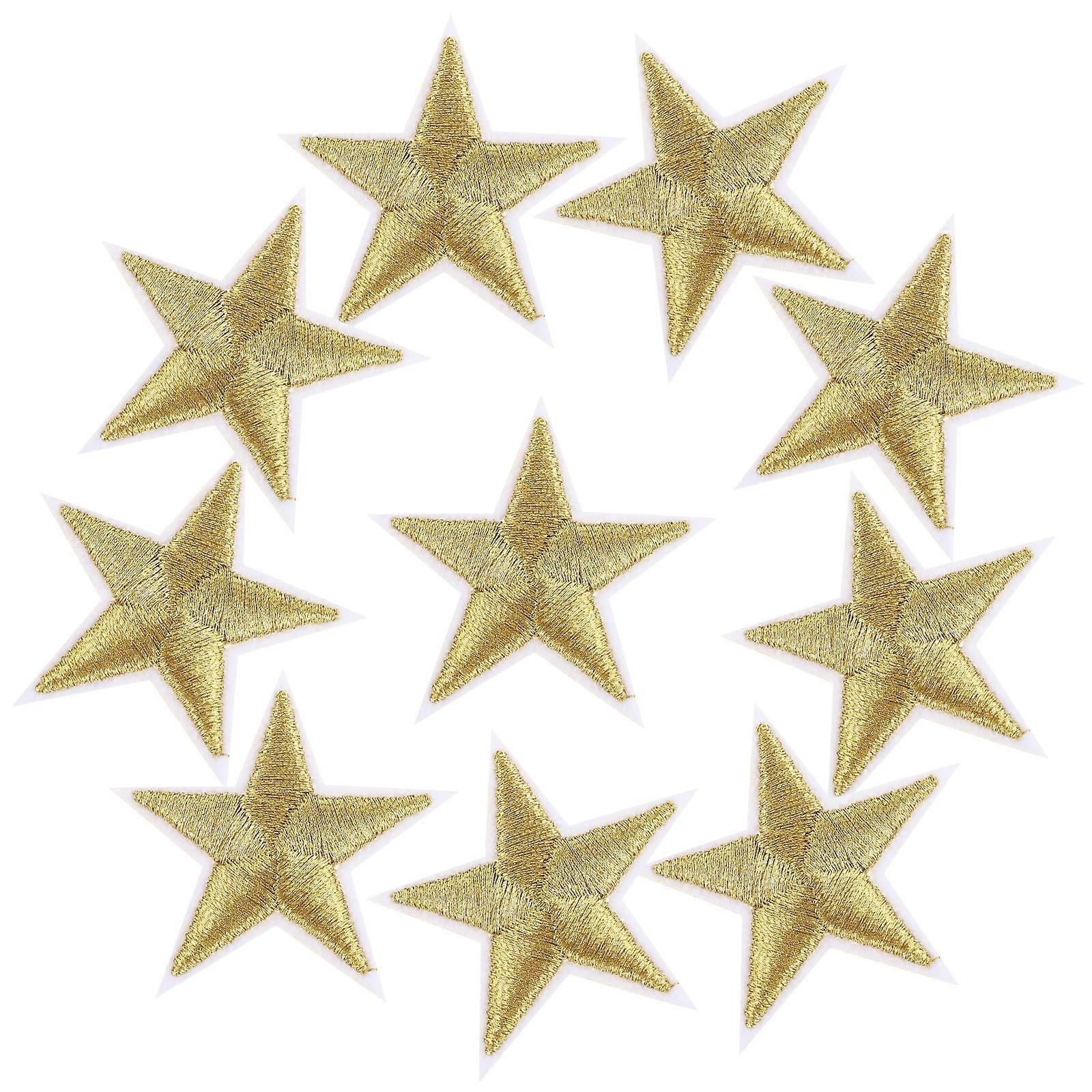 -Pointed Star Embroidery Cloth Patch Diy Craft Christmas Thanksgiving 10Pcs