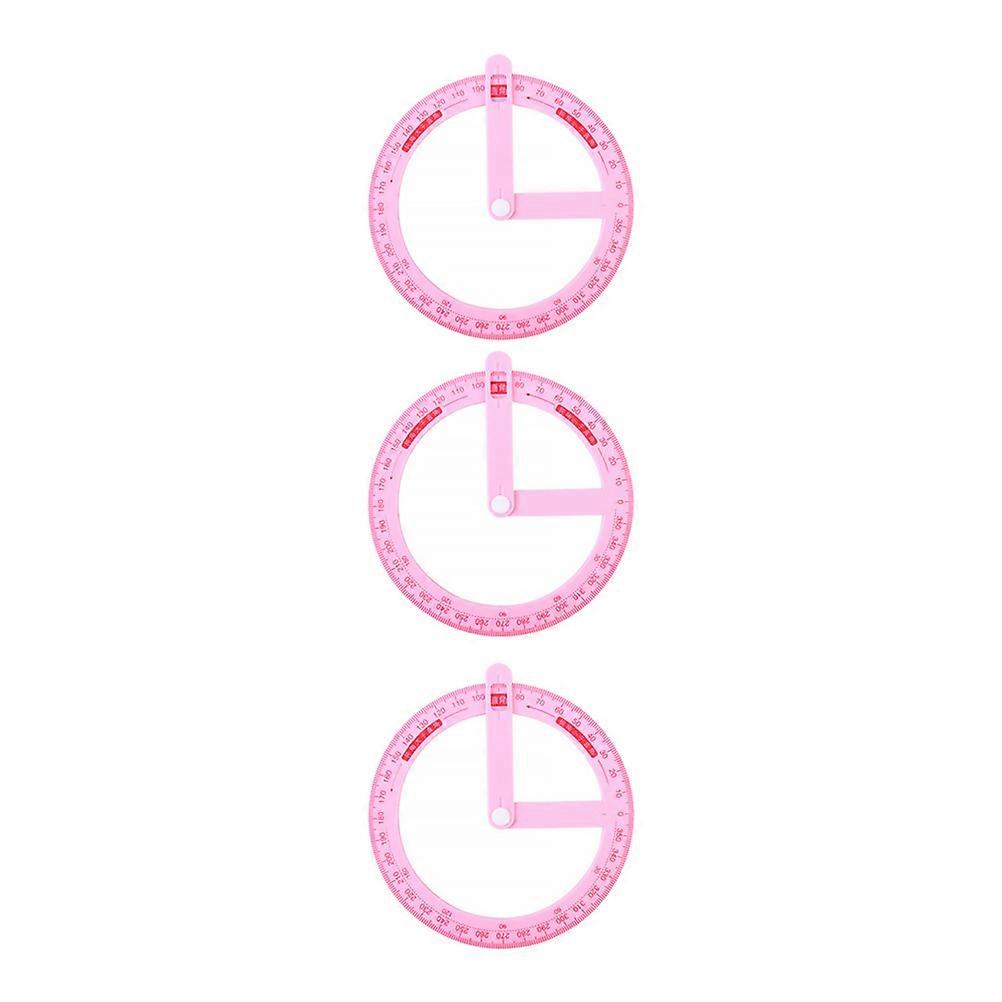 Teacher Supplies For Classroom Elementary Multi-Function Protractor 13X13X0.3CM Pink Preservative Design 3Set