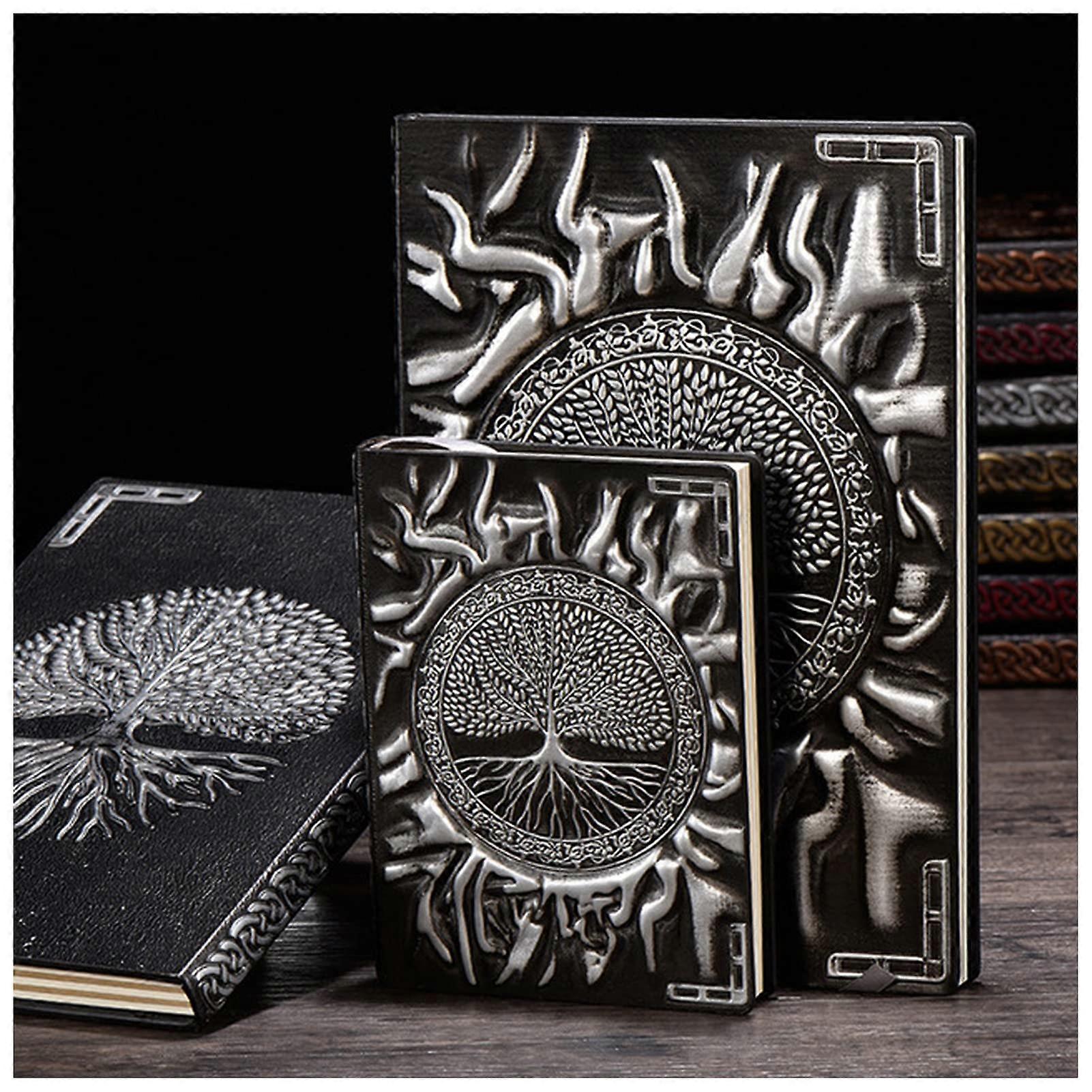 Notebook A5 A6 Vintage Tree Of Life Handcrafted Embossed Leather Diary Journal Silver Small A6 Travel Planner Gift