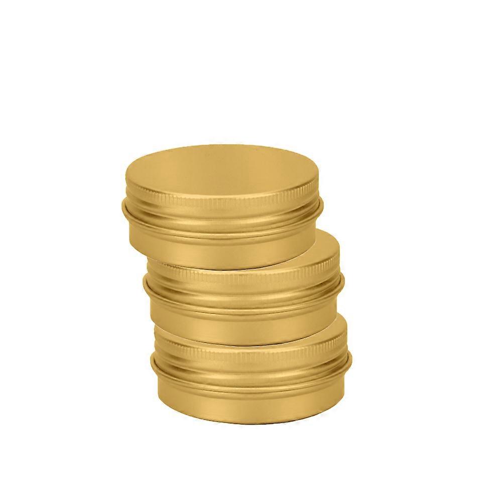 Lip Gloss Packaging Round Aluminum Box Golden 30ml Storage Dust-Proof Leak-Proof 10Pcs