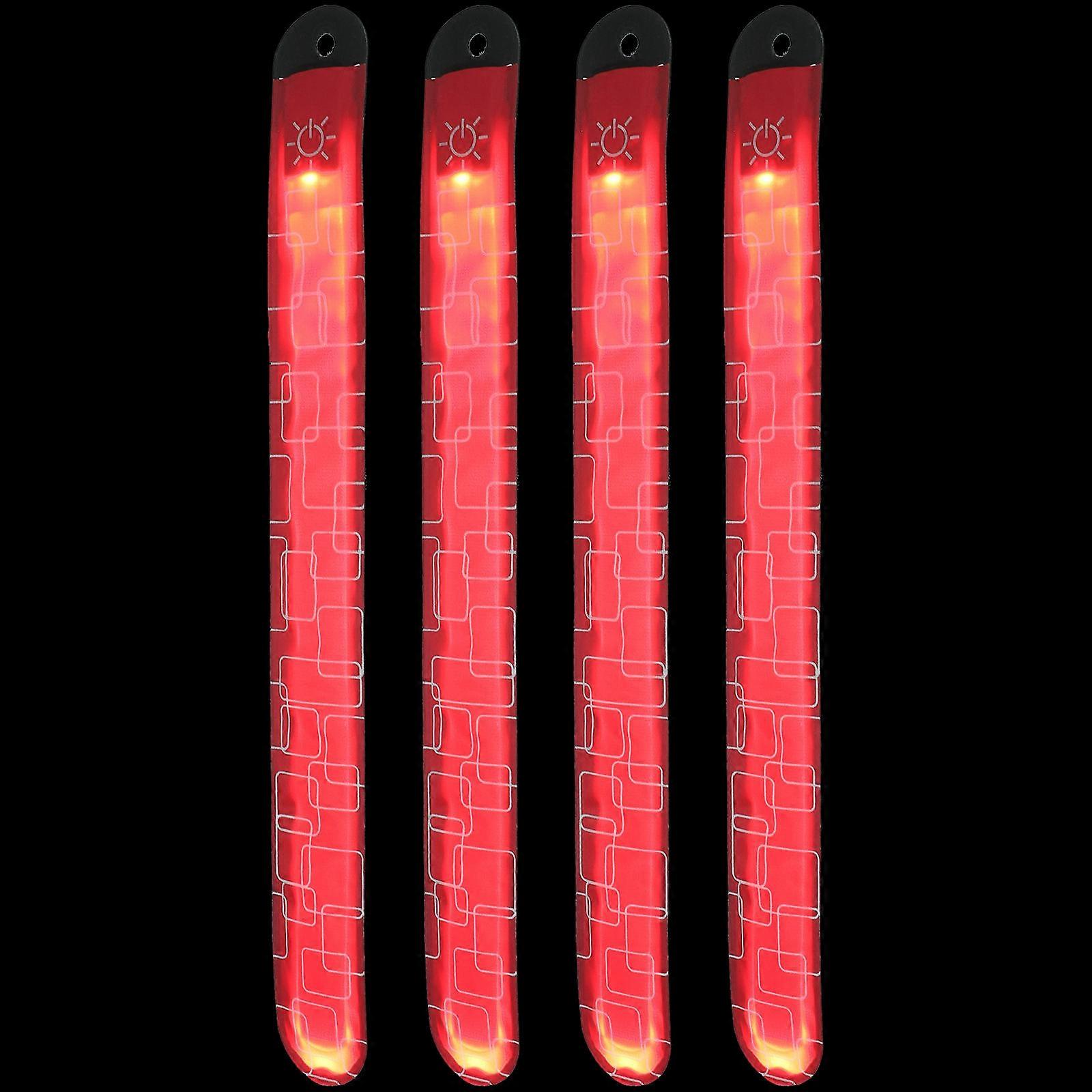 Running Ankle Bands Adjustable Fit For Night Walking Red 34.20X3.60X0.20CM High Brightness LED 4Pcs