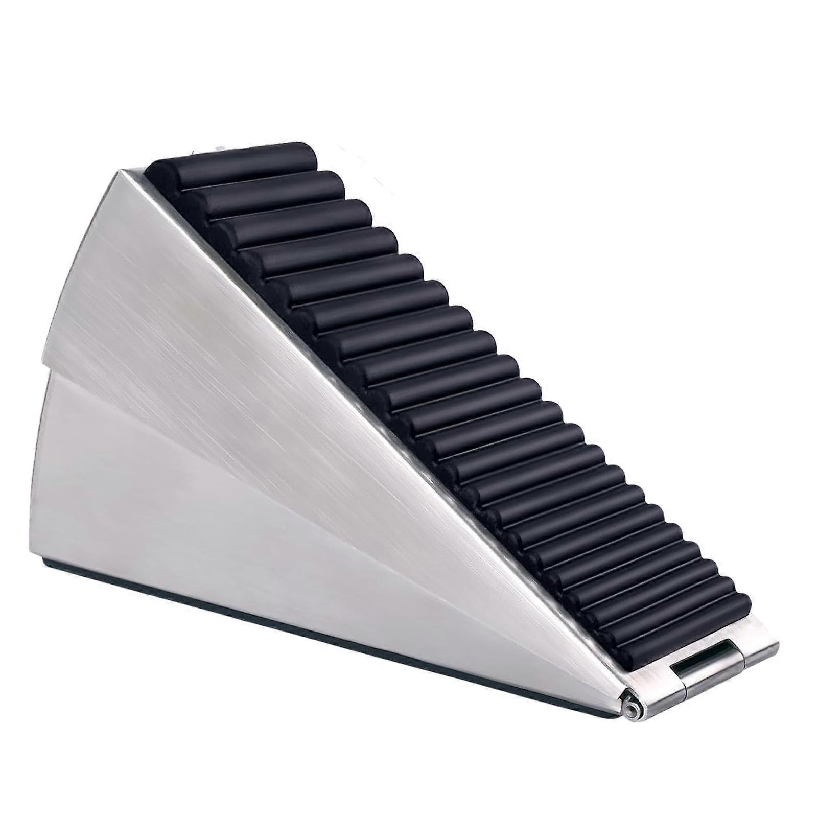Metal Wedge Door Stop - Heavy Duty Non-Slip Bottom Door Stop for Carpets, Parquet, and Tile - Adjustable Height Door Hardware