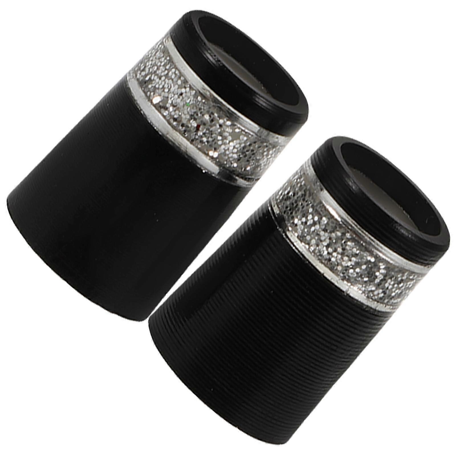 Golfing Clubs Ferrules Supplies Head Cover Silver Black 2Pcs Golf Enthusiasts