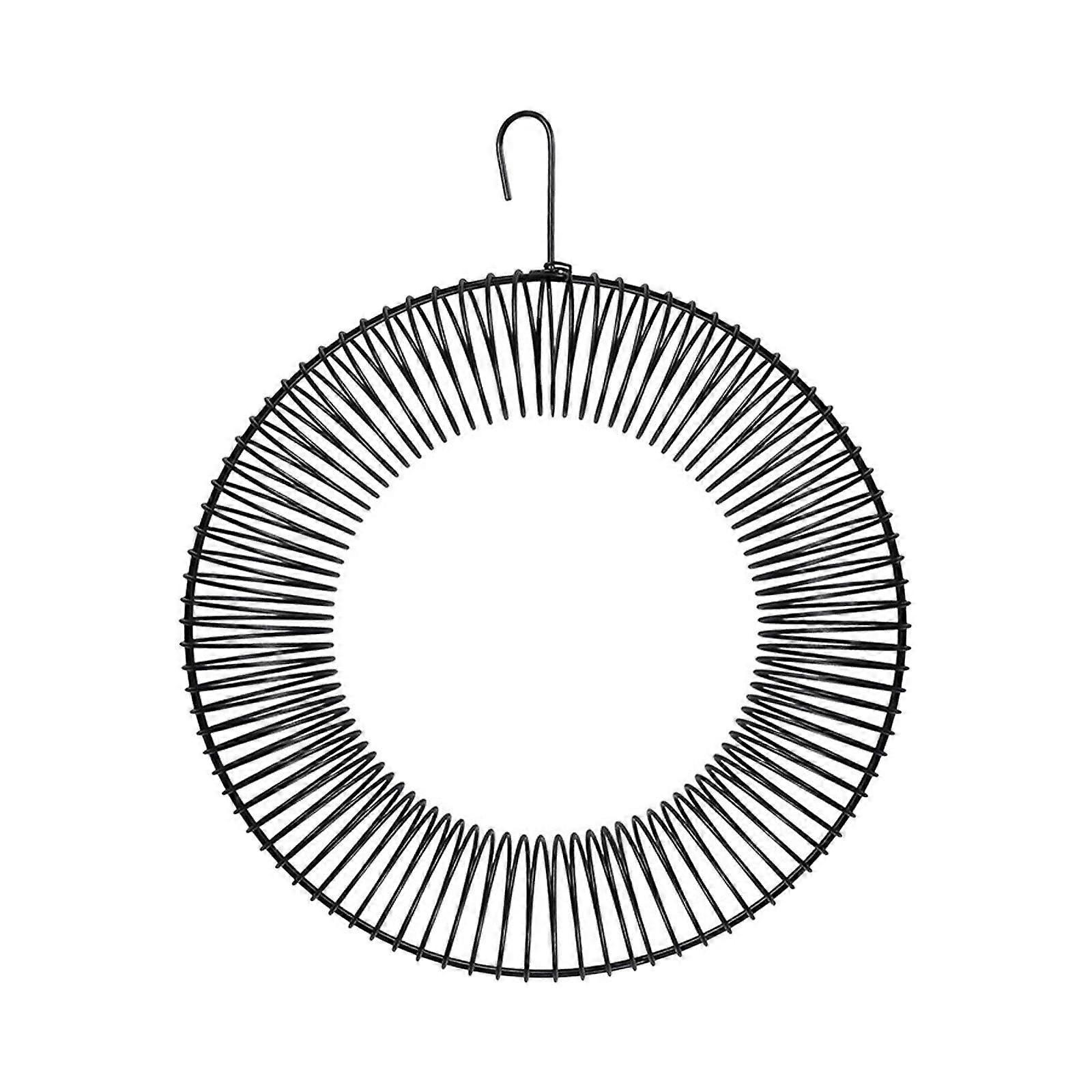 Hanging Peanut Wreath Bird Feeder with Hook for Hanging, Weatherproof Round Waterproof Peanut Container, Black
