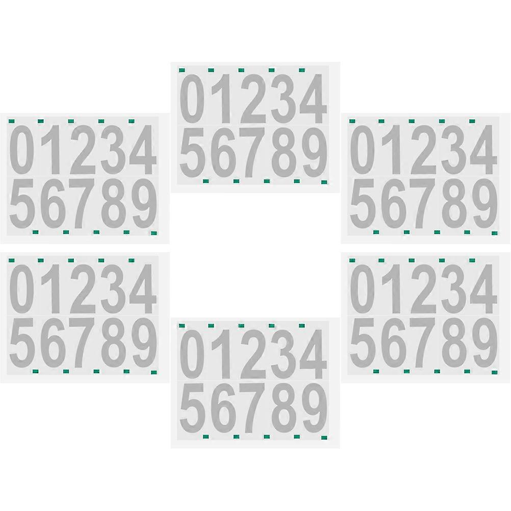 6 Sheets Number Stickers Adhesive Vinyl Decals for Mailbox Address Signs 0-9 Large Size