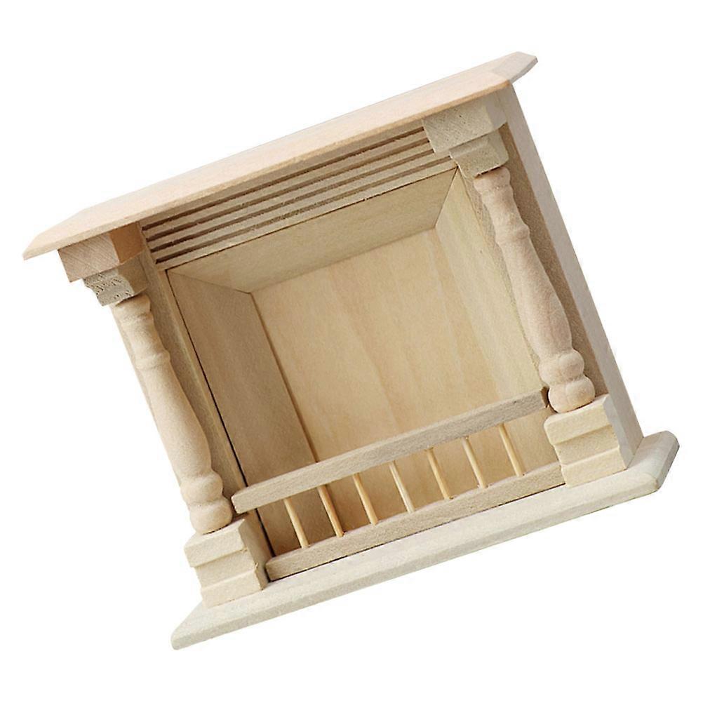 Miniature Unpainted Wooden Fireplace 1 Piece