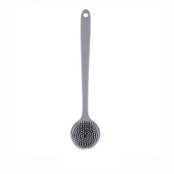 Double-sided silicone back scrubber, long handle bath brush