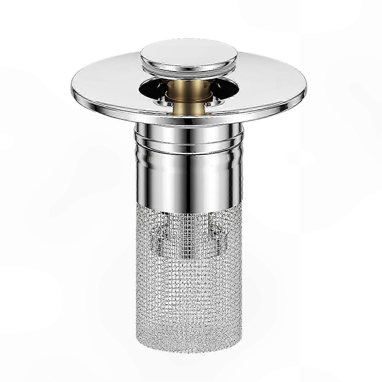 2-in-1 Removable Sink Stopper with Hair Catcher for 1.1-1.45 Inch Drains Easy to Clean and Install Bathroom Sink Accessory