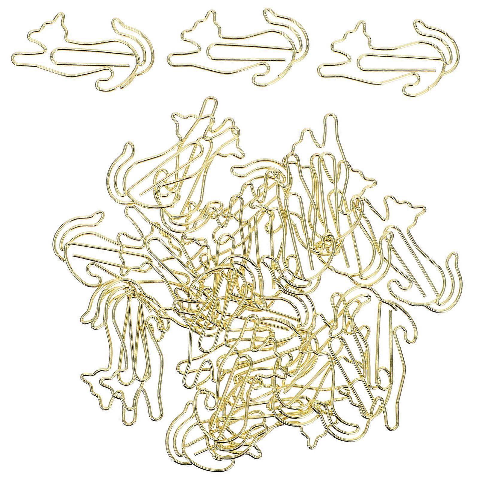 25PCS Cat Shaped Metal Bookmarks Animal Paper Clips for Office School Stationery Notebooks