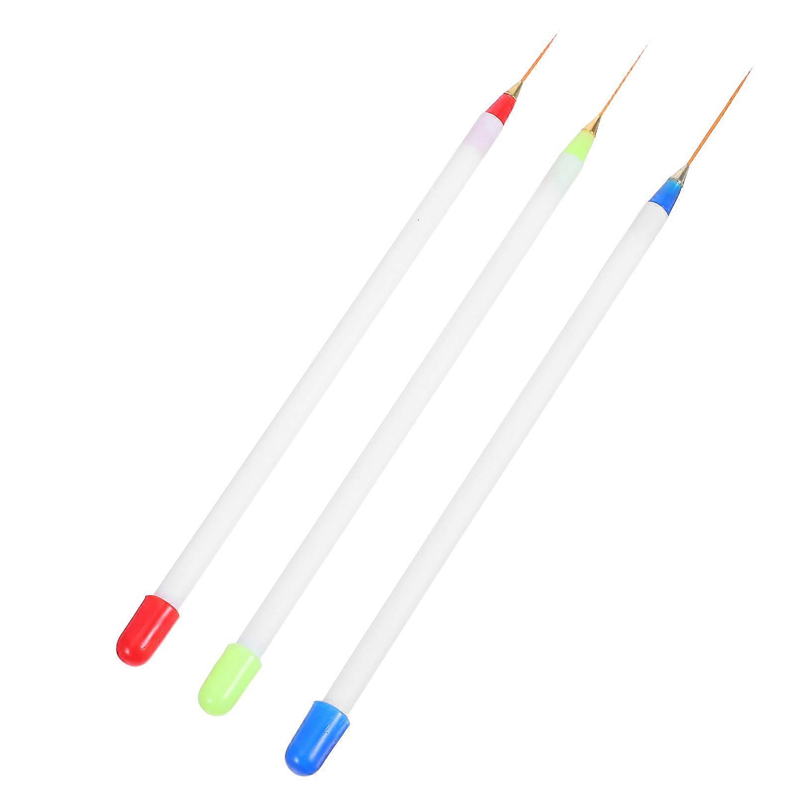 Nail Art Pull Pen for Beautifying Nails with Durable Plastic White Color Suitable for Professional and Home Use 3 Pcs