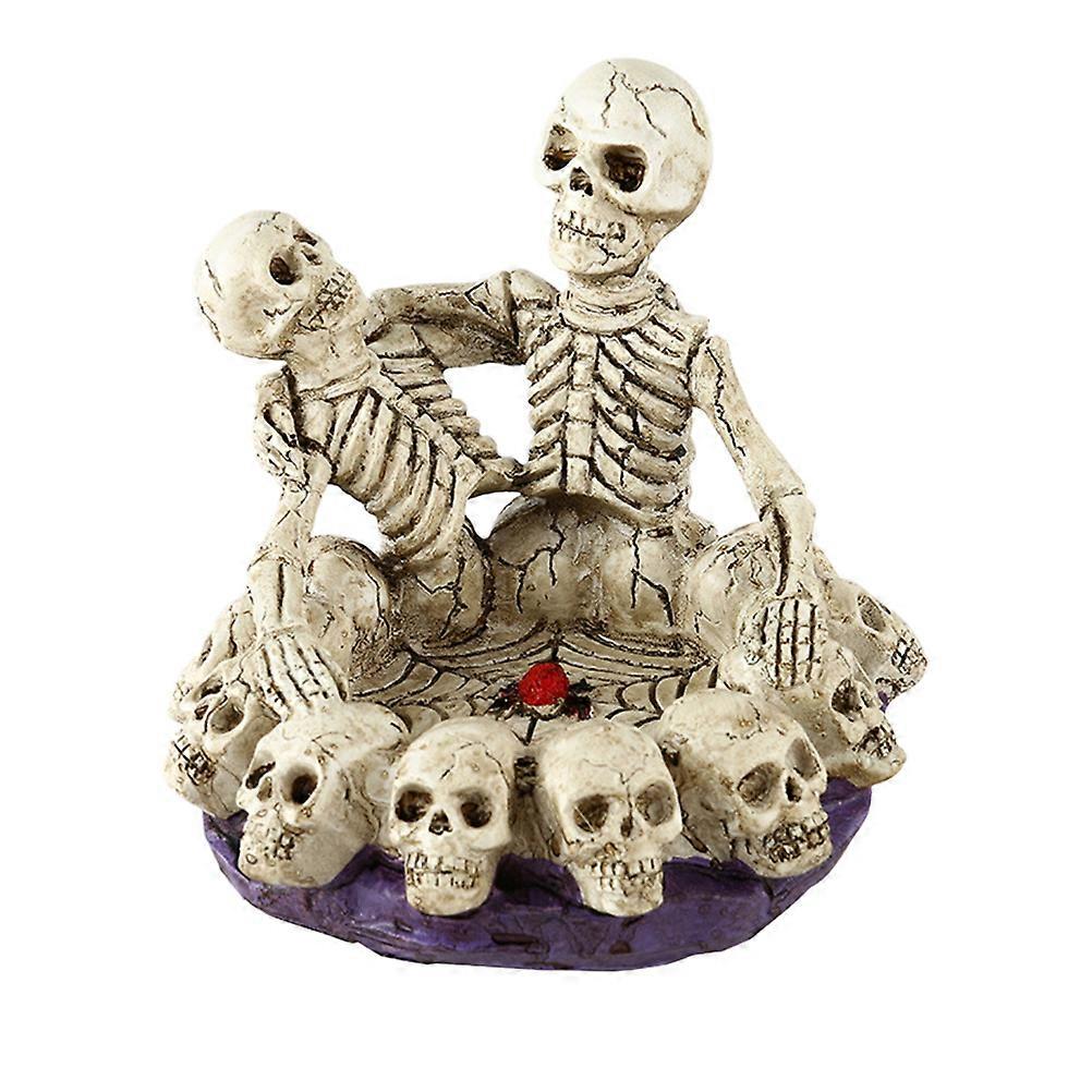 Cool House Decor 1Pcs Resin Ashtray Skeleton Design Smoking Accessory 14 X 14 X 15 Cm Captivating Addition To Any Desktop Space