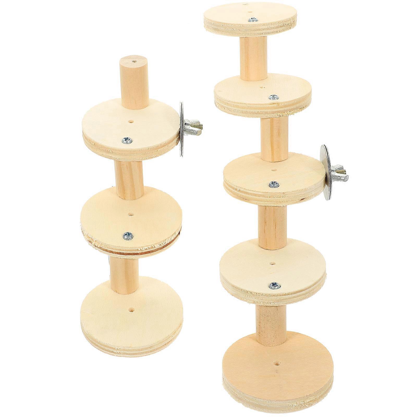 Wooden Ladder Toy for Small Pets Use Safe and Durable with Light Yellow Color 8 Layers