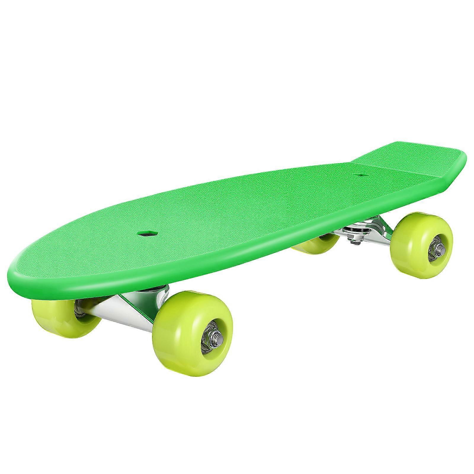 Skateboard longboard completo con equipaggiamento di sicurezza per tutte le età Costruzione robusta in metallo e PP Colore verde