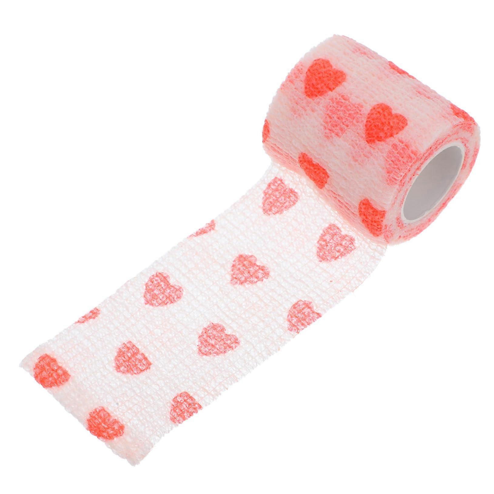 SelfWrapping NonWoven Fabric for Dogs Wound and Sprain Bandages Red Adorable Pattern