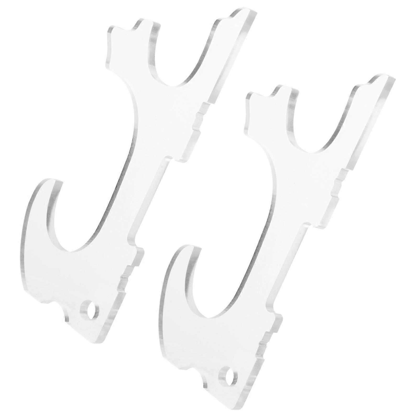Acrylic Sword Display Stand 2 Pcs Wall Mounted Clear Rack For Home Use Simple Design Storage Solution 17.6X7.6CM
