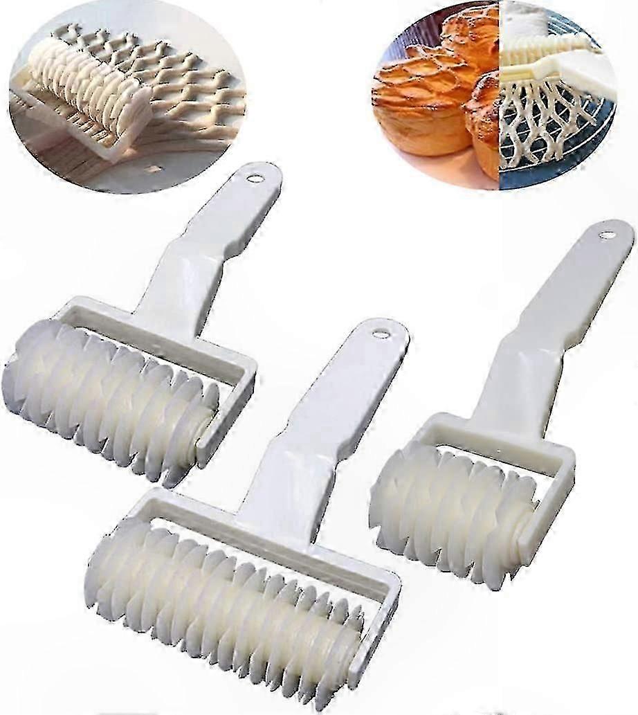 Set of 3 Non-Stick Patterned Rolling Pins for Baking