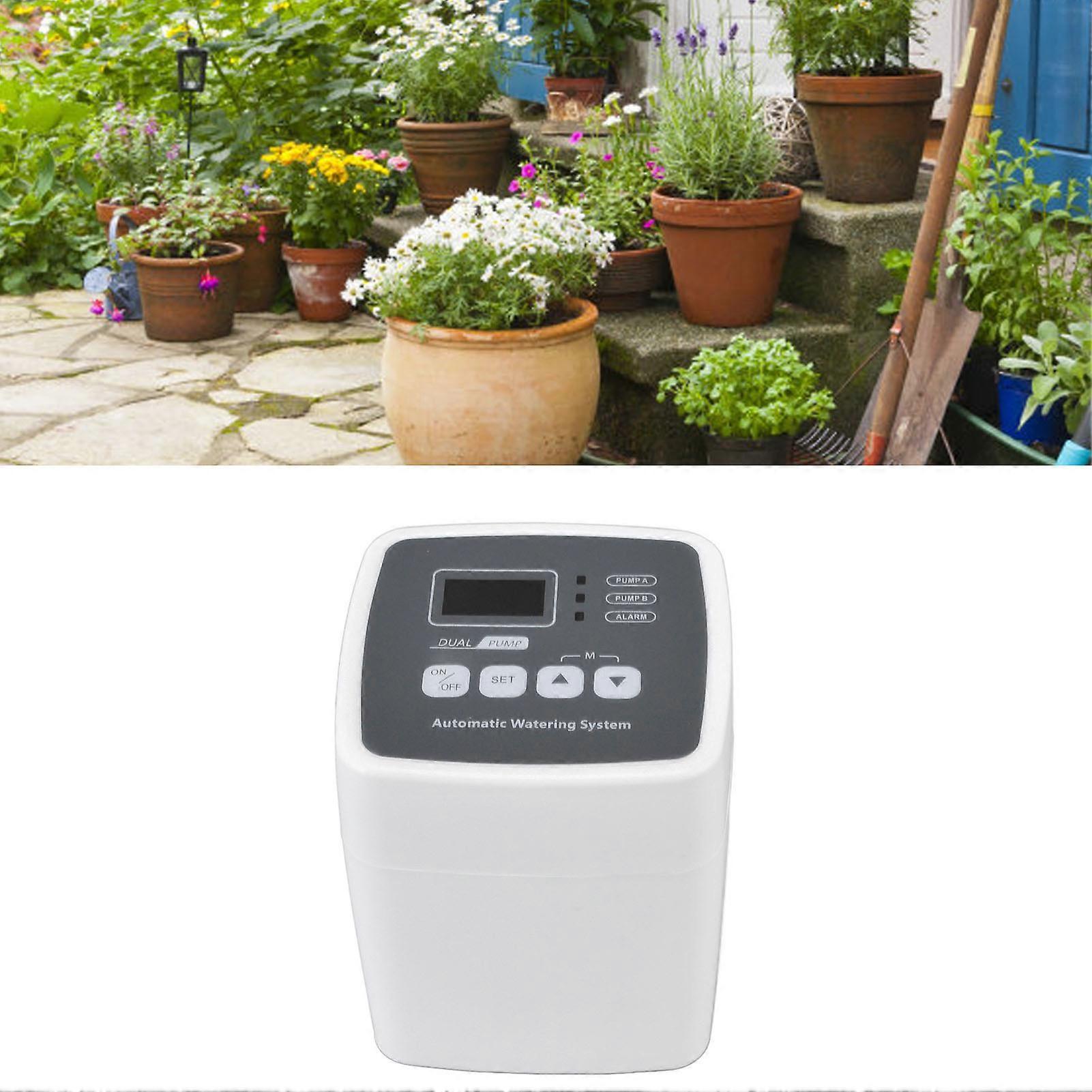 Smart Irrigation Timer Double Pump 9.7x8.5x8.5cm 110-240V UK Plug