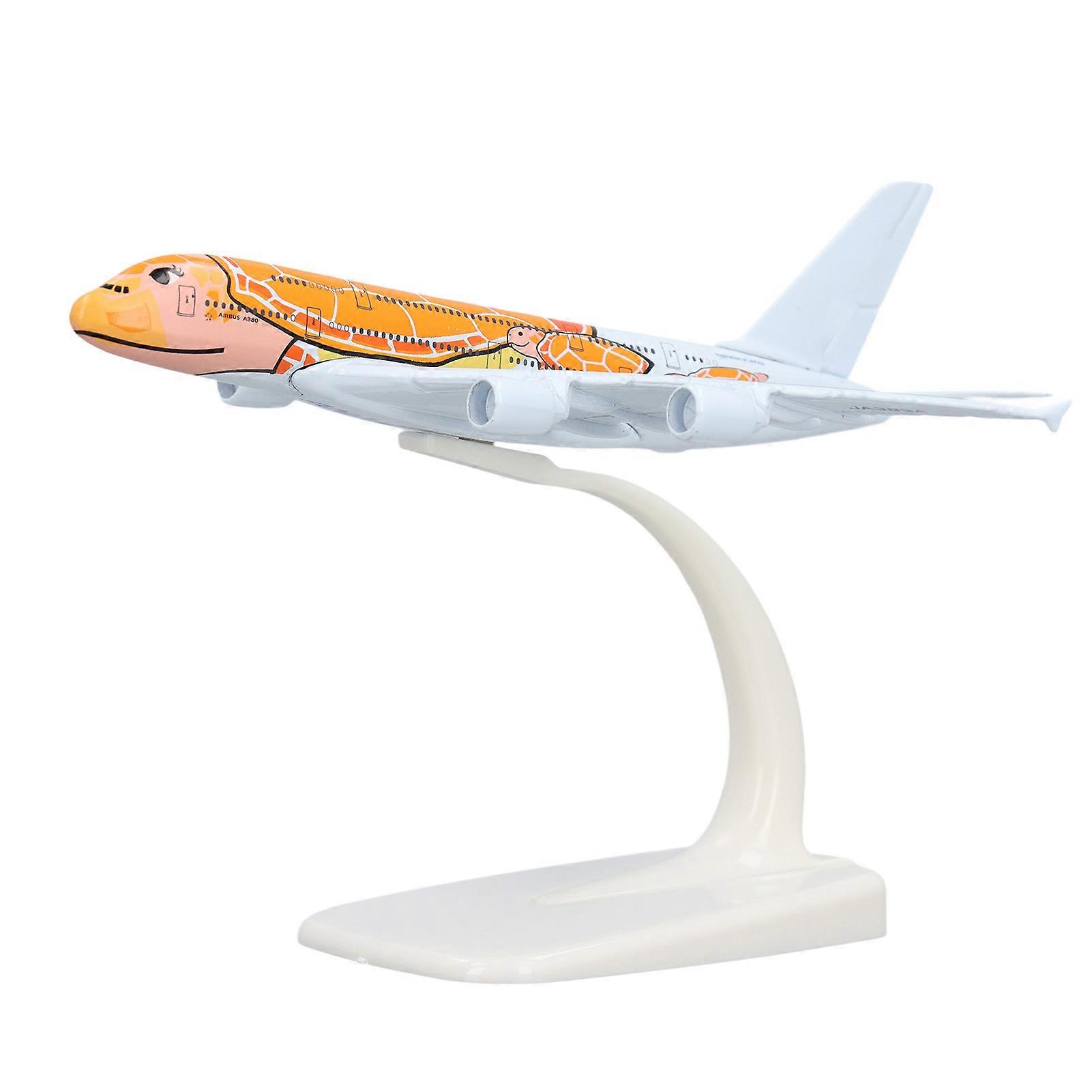 1:500 Scale A380 Plane Model High Stimulation Alloy Airplane Decoration Model with Display Base Orange