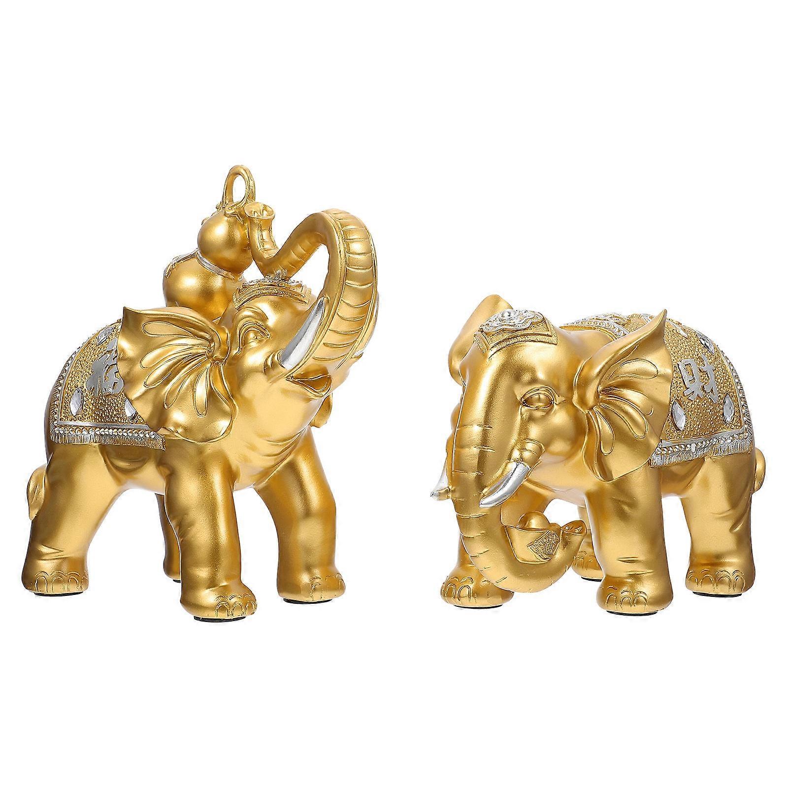 Unique Elephant Figurine Decor, Compact Size for Space-Saving Desk Ornaments