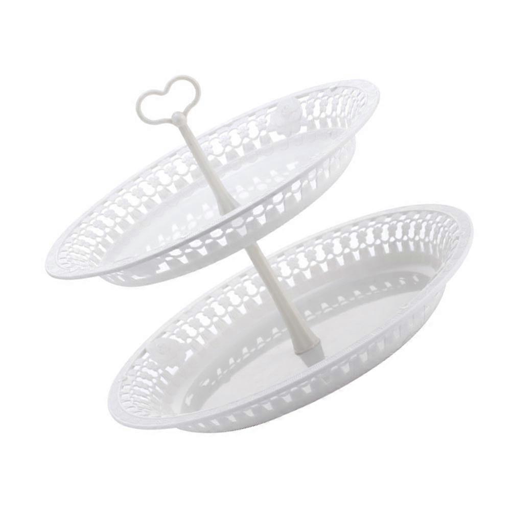 Desserts Stand Double Layer Cake Display Rack for 1Pcs White Tableware