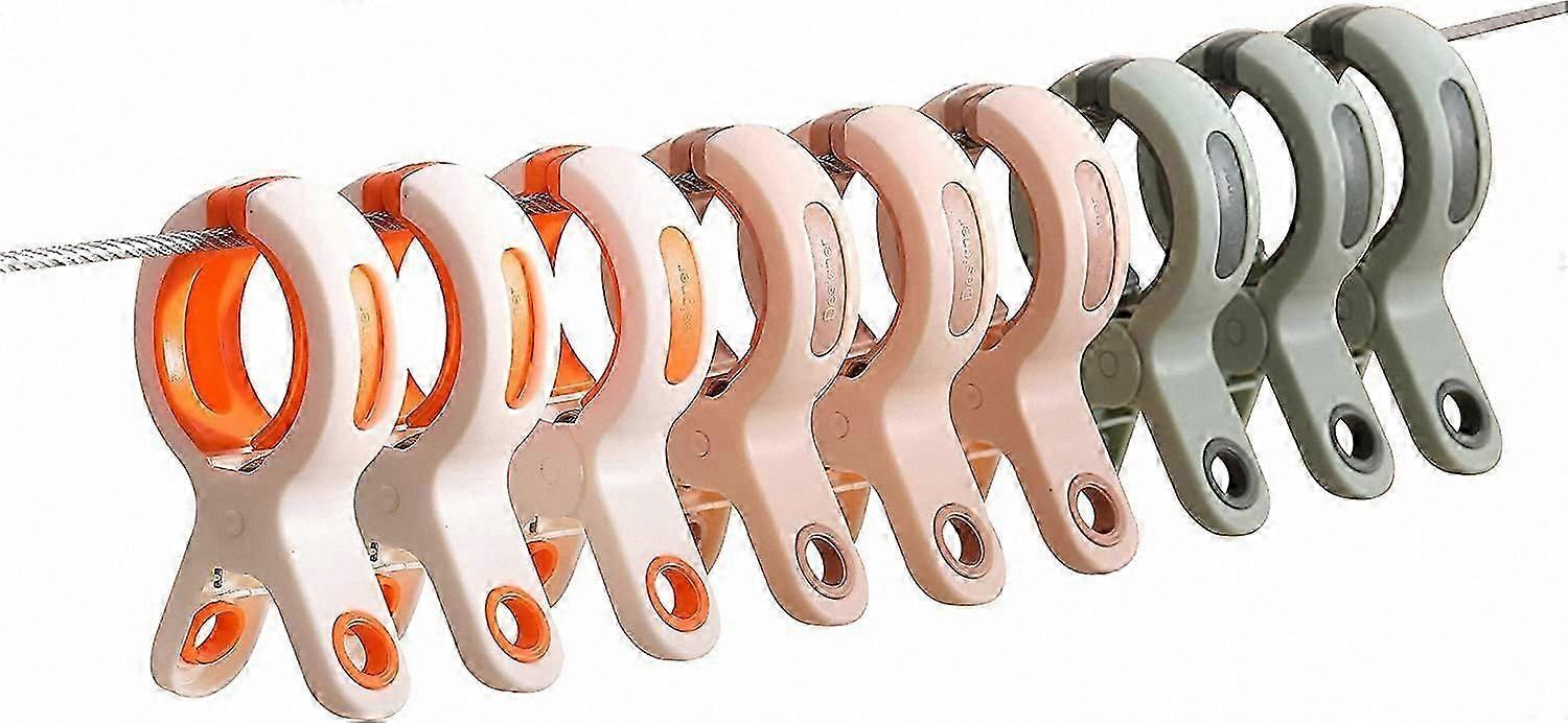 Set of 9 Silicone Clips for Securing Towels on Beach and Pool Chairs, Wind-Resistant Plastic Clamps to Prevent Towels from Blowing Away