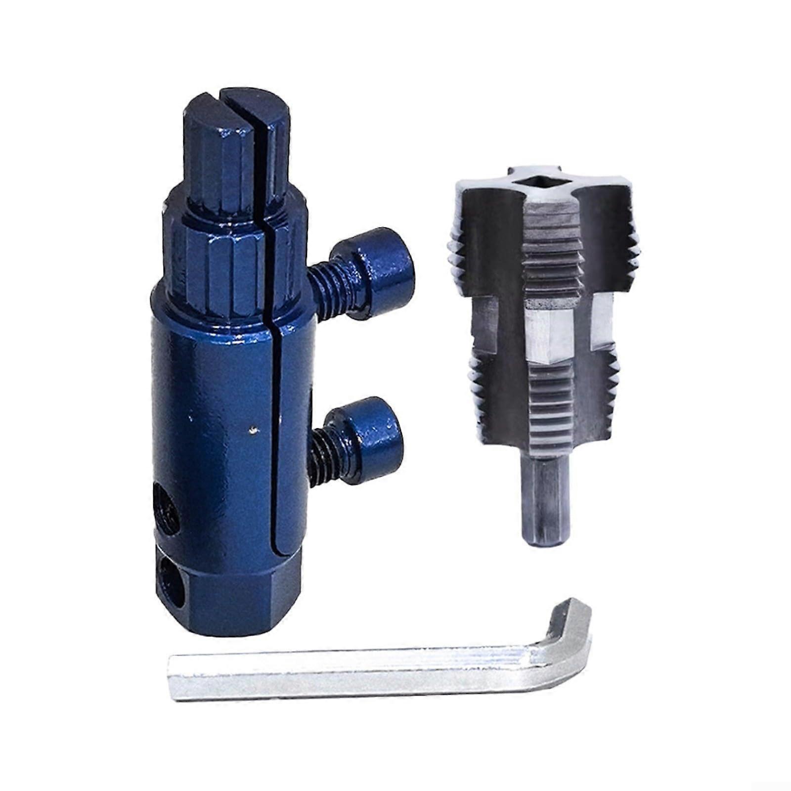 Doublesize water pipe internal thread opener (20 mm and 25 mm)  Metal construction for PVC pipes  Drillcompatible design for easy installation