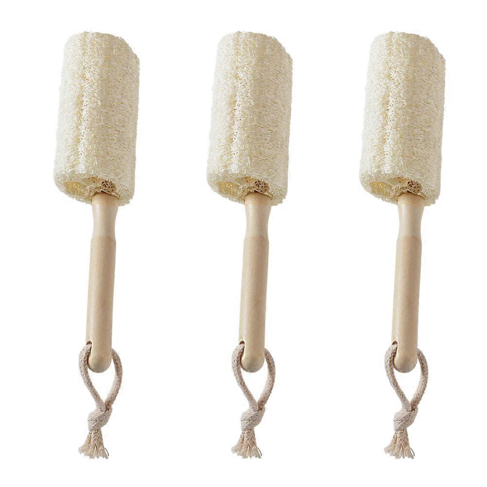 Practical Cup Brush with Loofah for Home Use Assorted Color durable and 3Pcs