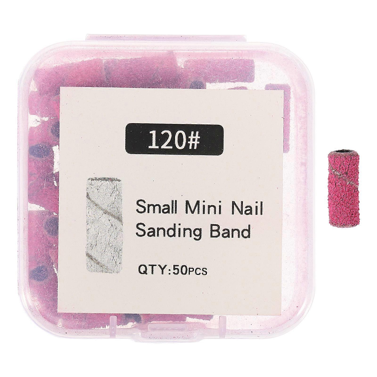 Pink Nail Sanding Bands Set for Nail Drill Bits and Manicure Use 50 Pieces