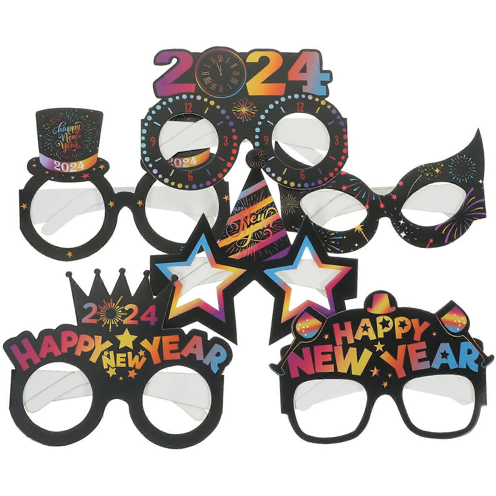 Assorted Hat and Sunglasses Frame Accessories for Decor Made of Paper 12pcs