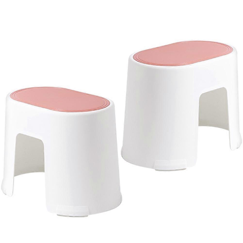 Plastic Toilet Step Stool with Nonslip Design for Home Use Assorted Color 2 Pieces
